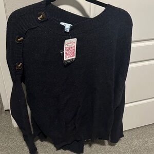 Old Navy Women's Dark Sweater with Button Accents